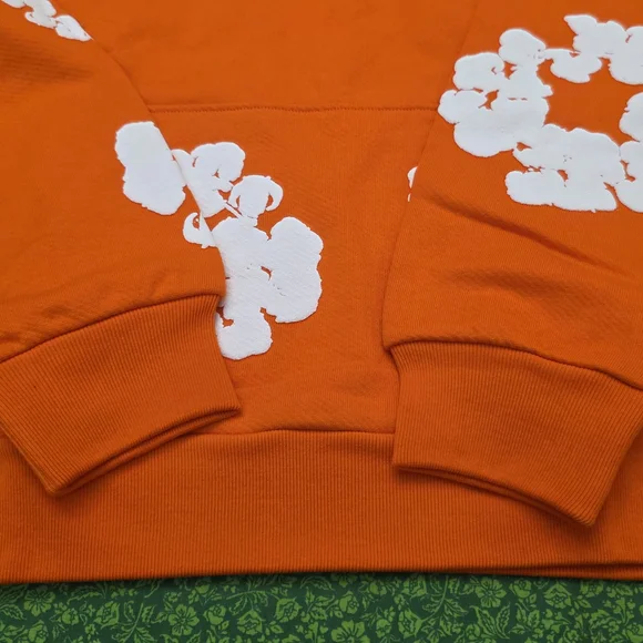Orange Denim Tear Hoodie in Medium - Picture 8 of 12